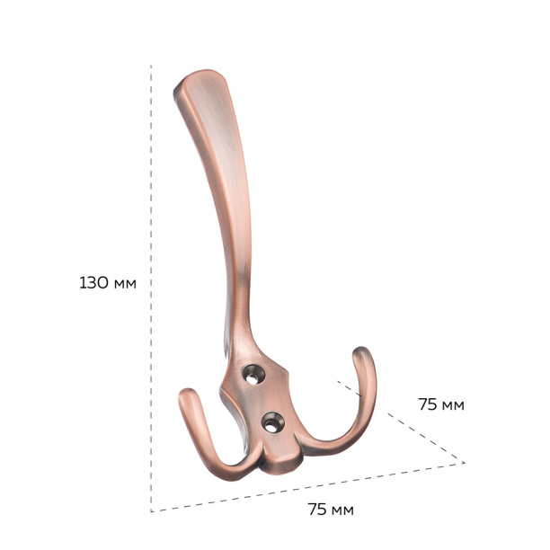Крючок мебельный KERRON 0050 античная медь от магазина ЛесКонПром.ру