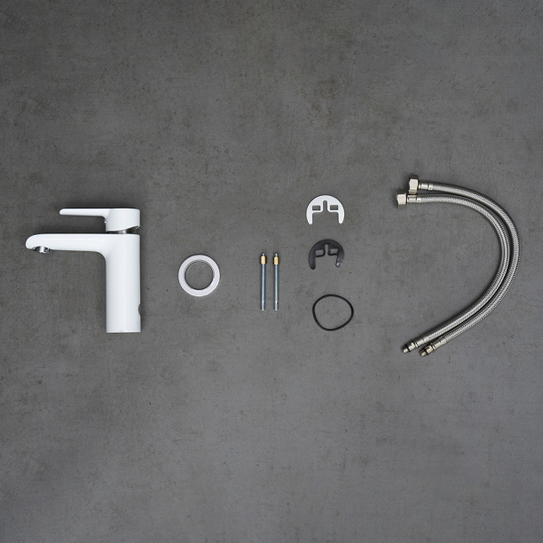 Смеситель для раковины ROSSINKA хром, белый от магазина ЛесКонПром.ру