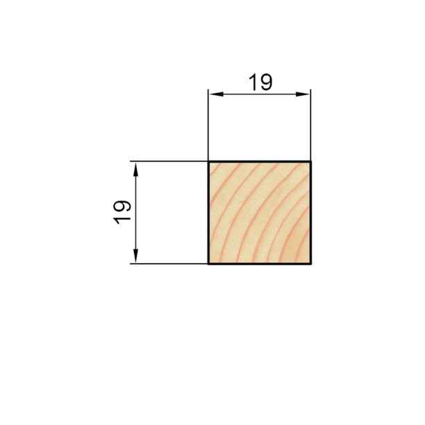 Брусок 19х19х2200 мм сосна сращенная бессучковая от магазина ЛесКонПром.ру