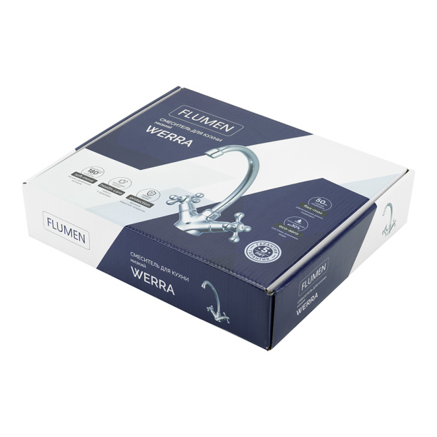 Смеситель для кухни FLUMEN Werra хром от магазина ЛесКонПром.ру