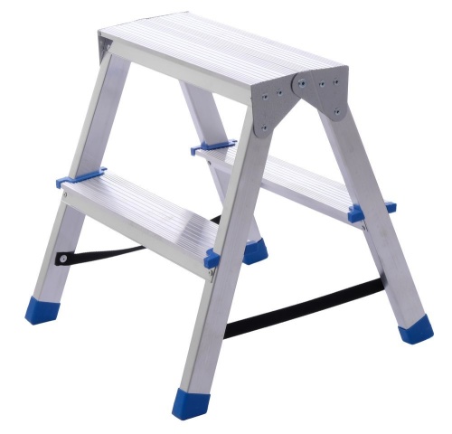 Стремянка алюминиевая двухсторонняя STAIRS 2 ступени (арт. AS 202) от магазина ЛесКонПром.ру