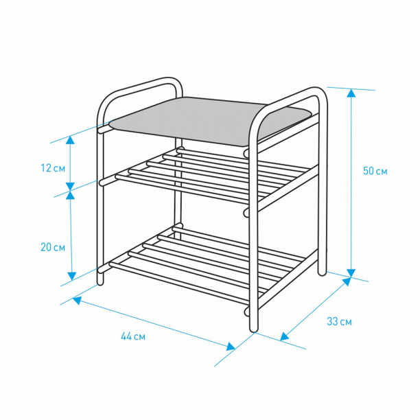 Банкетка для обуви Ника Б1 50х33х44 см черная от магазина ЛесКонПром.ру