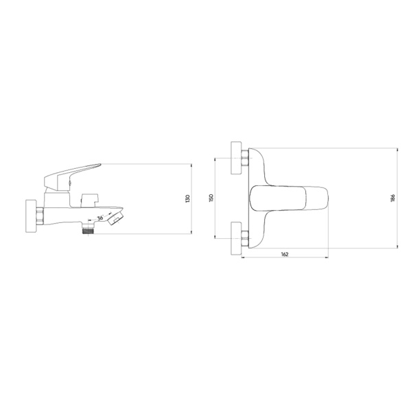 Смеситель для ванны FLUMEN DESIGN Rimini черный от магазина ЛесКонПром.ру