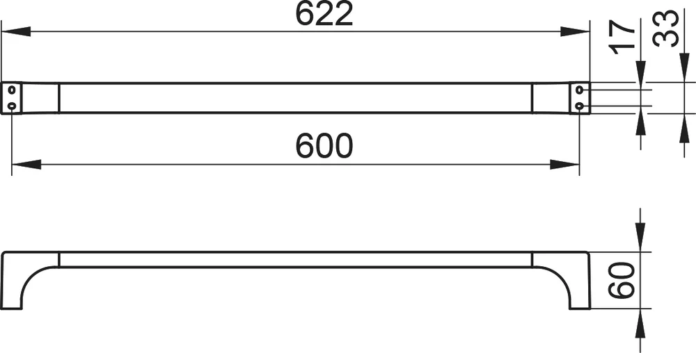 Полотенцедержатель Keuco Edition 11 11101010600 60 см, хром от магазина ЛесКонПром.ру