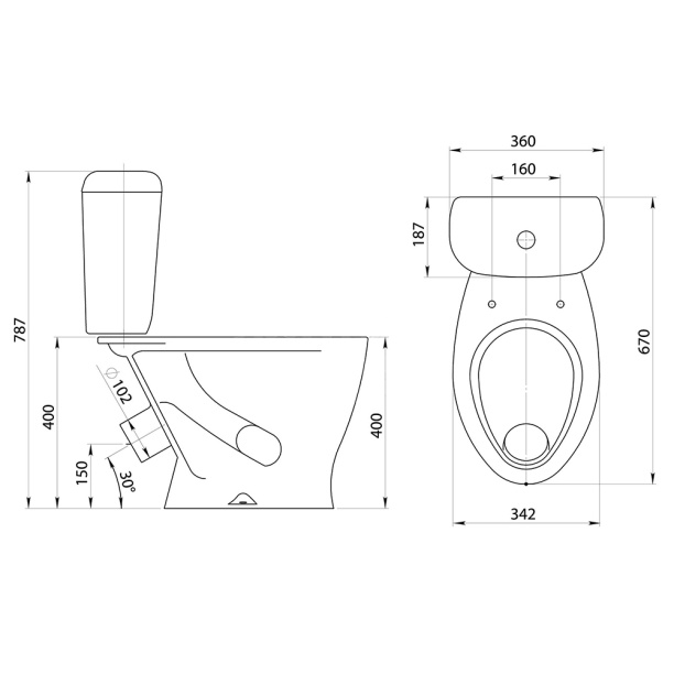 Унитаз-компакт Santeri Воротынский с сиденьем от магазина ЛесКонПром.ру