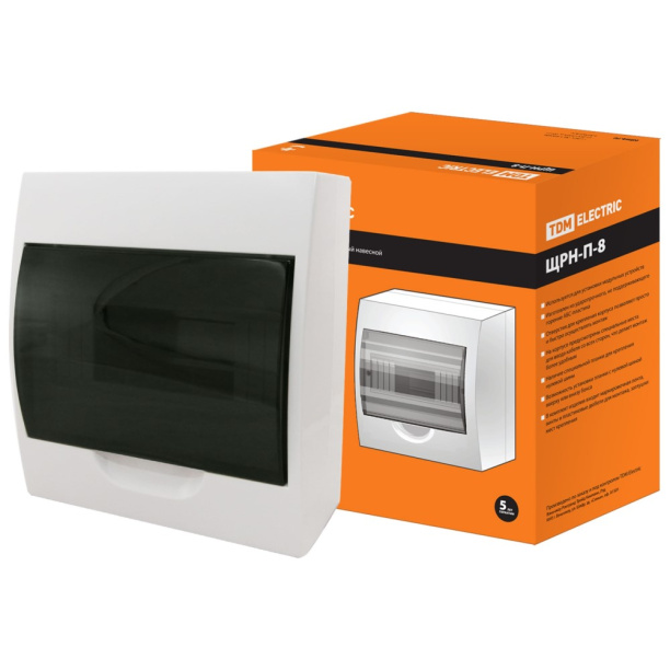 Ящик пластиковый наружный TDM ЩРН-П-8 от магазина ЛесКонПром.ру