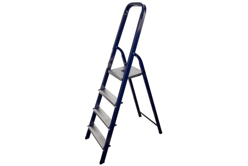 Стремянка стальная окрашенная с алюминиевыми ступенями АЛЮМЕТ 4 ступени (арт. М8404) от магазина ЛесКонПром.ру