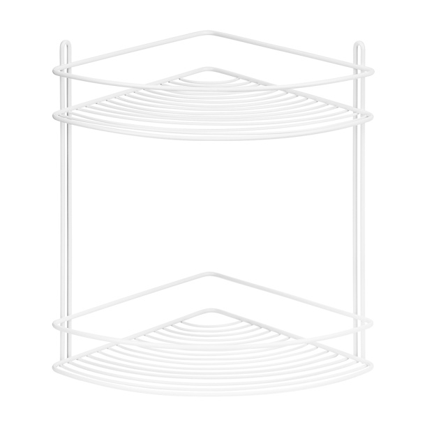 Полка сетчатая ЧМЗ 2 ярусная угловая белая от магазина ЛесКонПром.ру