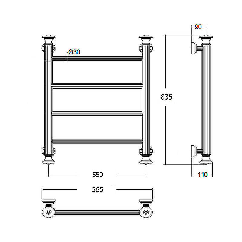Электрический полотенцесушитель Margaroli Capitelli 2952J5504GONB Золото от магазина ЛесКонПром.ру