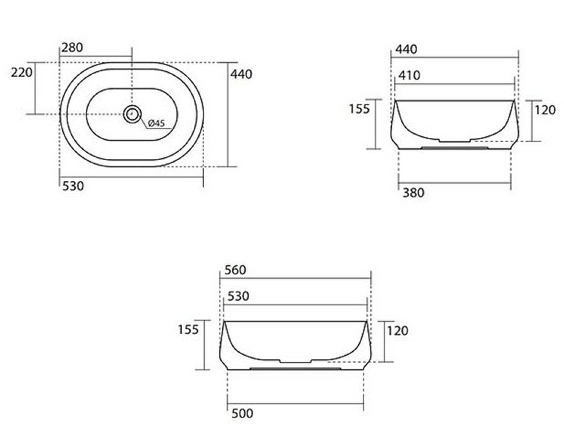 Раковина-чаша Kerasan F10 56 460531 Черная матовая от магазина ЛесКонПром.ру