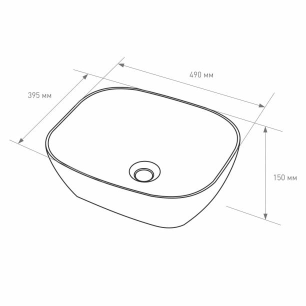 Раковина на столешницу FLUMEN DESIGN Malta 49 см серый от магазина ЛесКонПром.ру