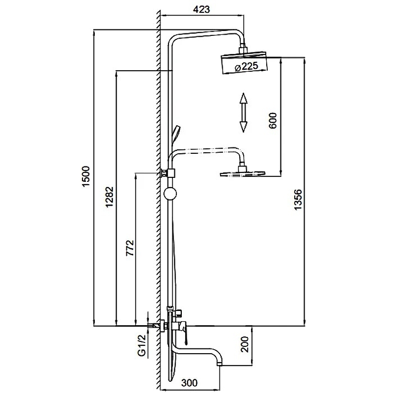 Душевая система Frap F24003 Хром от магазина ЛесКонПром.ру