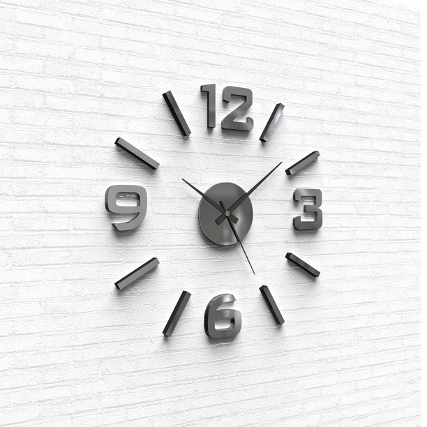 Часы-наклейки d60 см хром от магазина ЛесКонПром.ру