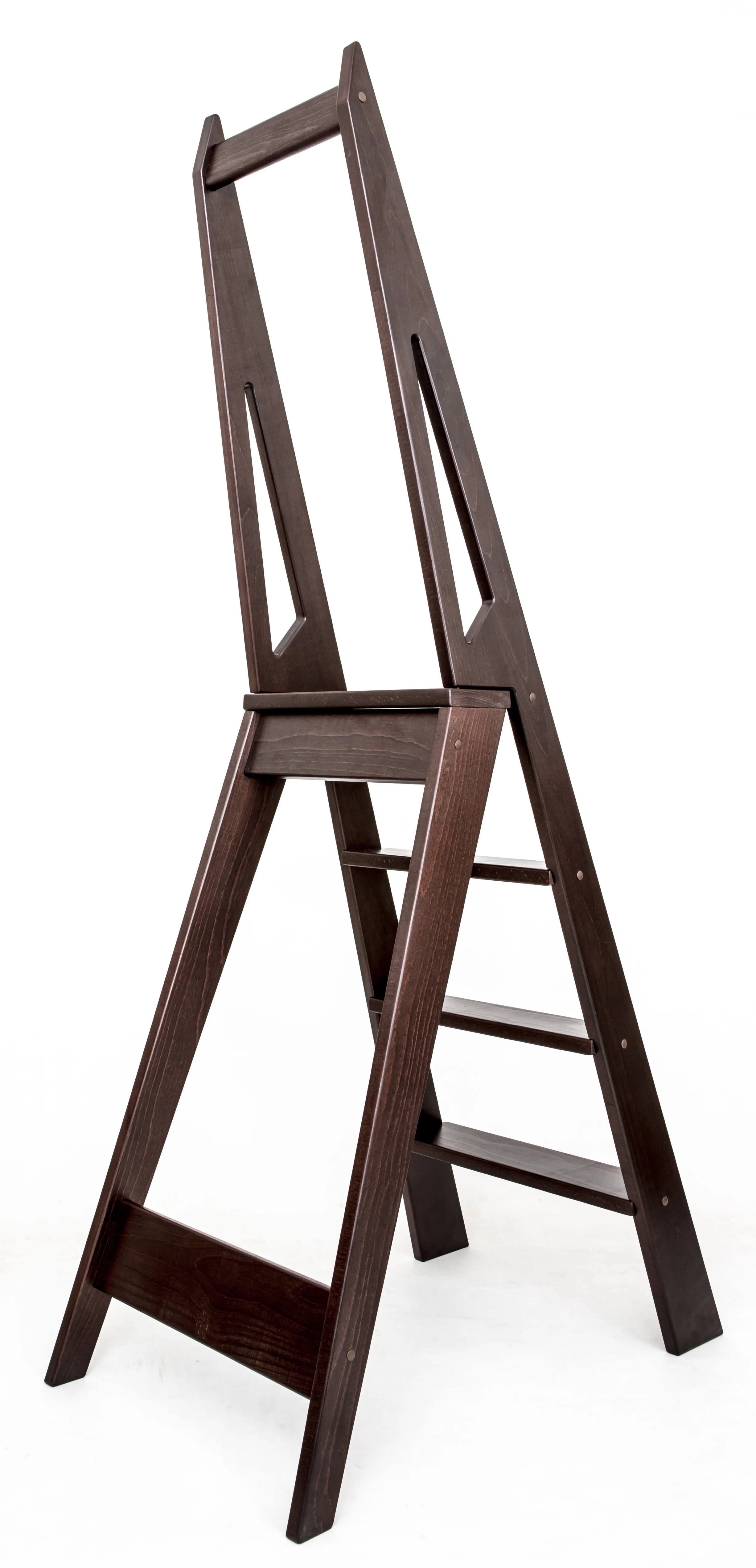 Стремянка деревянная Hoz-Block Стиль 4 ступени Венге (арт. СДС-4В) от магазина ЛесКонПром.ру