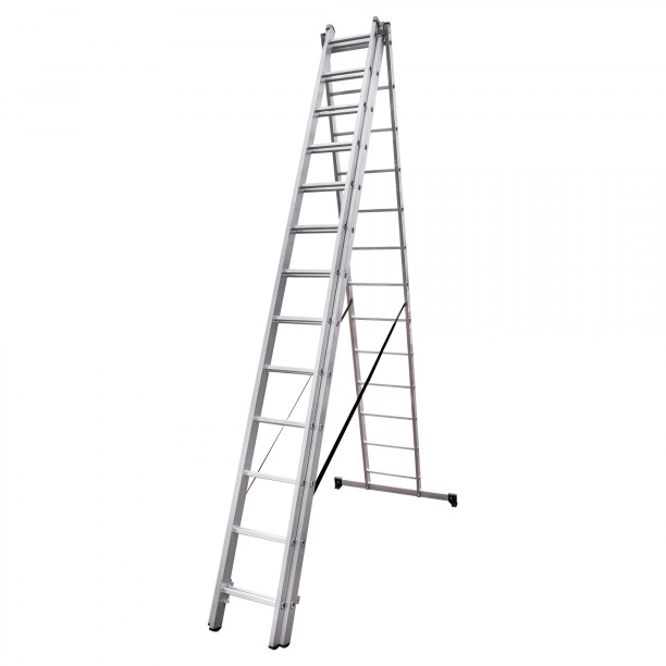 Лестница алюминиевая трехсекционная Новая Высота 13 ступеней от магазина ЛесКонПром.ру