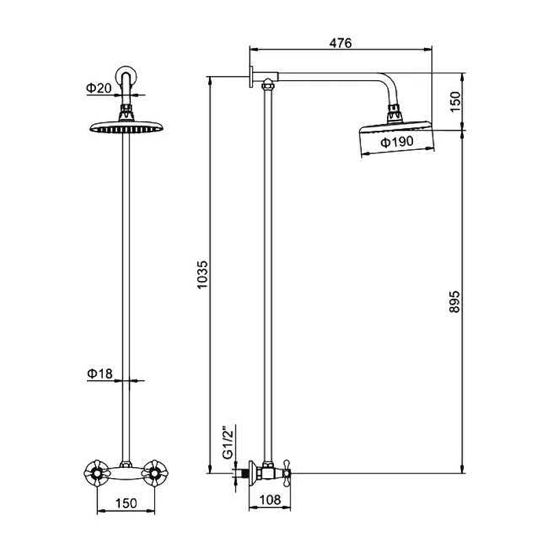 Душевая система Ledeme 2408L Хром от магазина ЛесКонПром.ру