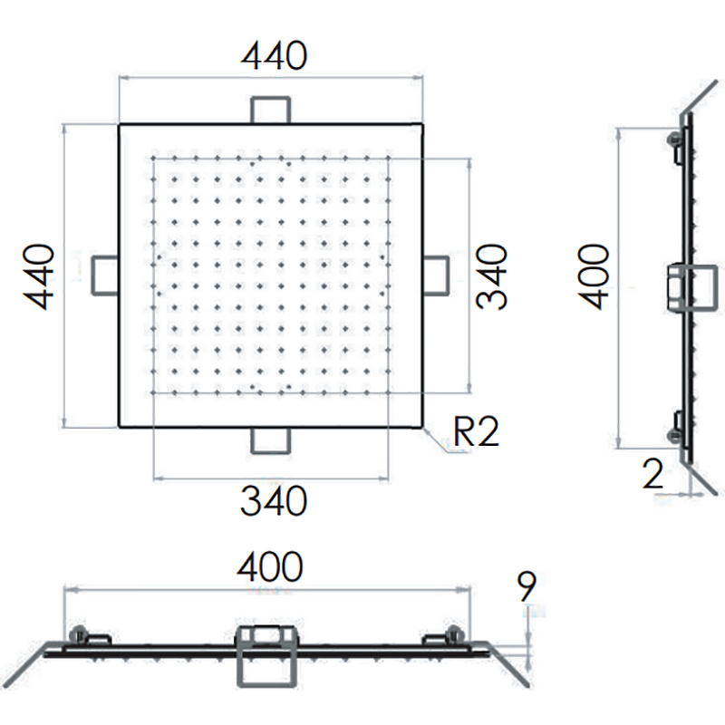 Верхний душ Remer 357EFS44 Хром от магазина ЛесКонПром.ру