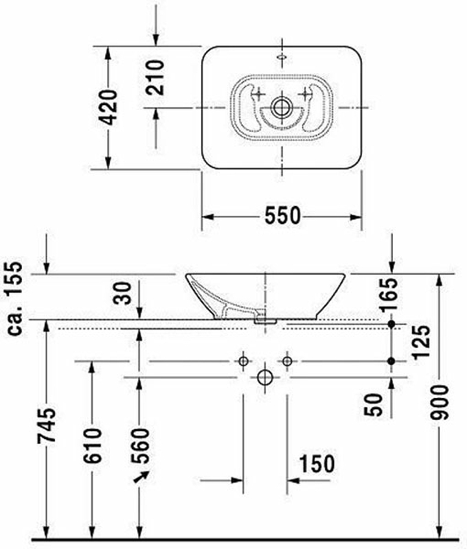Раковина-чаша Duravit Bacino 55 0334520000 Белая от магазина ЛесКонПром.ру