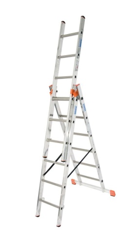 Лестница алюминиевая трехсекционая KRAUSE TRIBILO 3х6 от магазина ЛесКонПром.ру