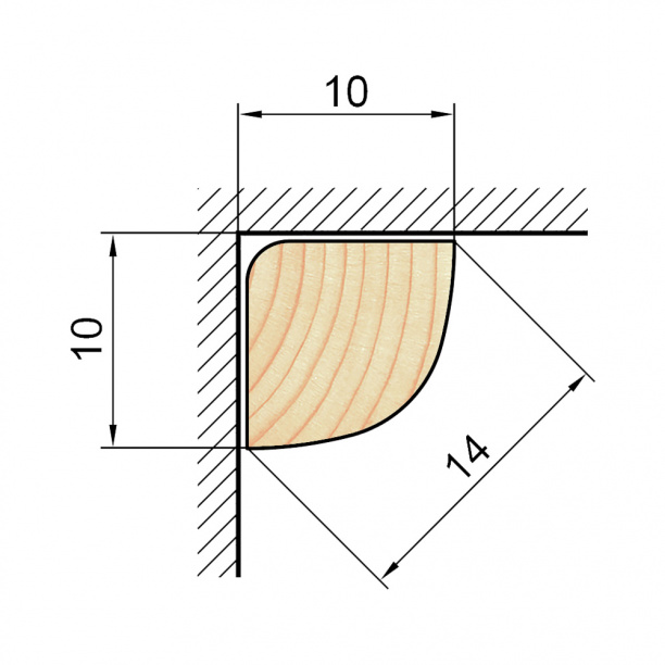 Штапик 10х10х2000/2200 мм сосна сращенная от магазина ЛесКонПром.ру
