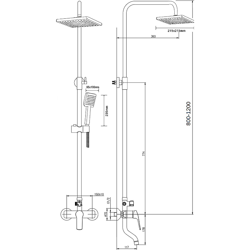 Душевая система Agger Merry A1394400 Хром от магазина ЛесКонПром.ру
