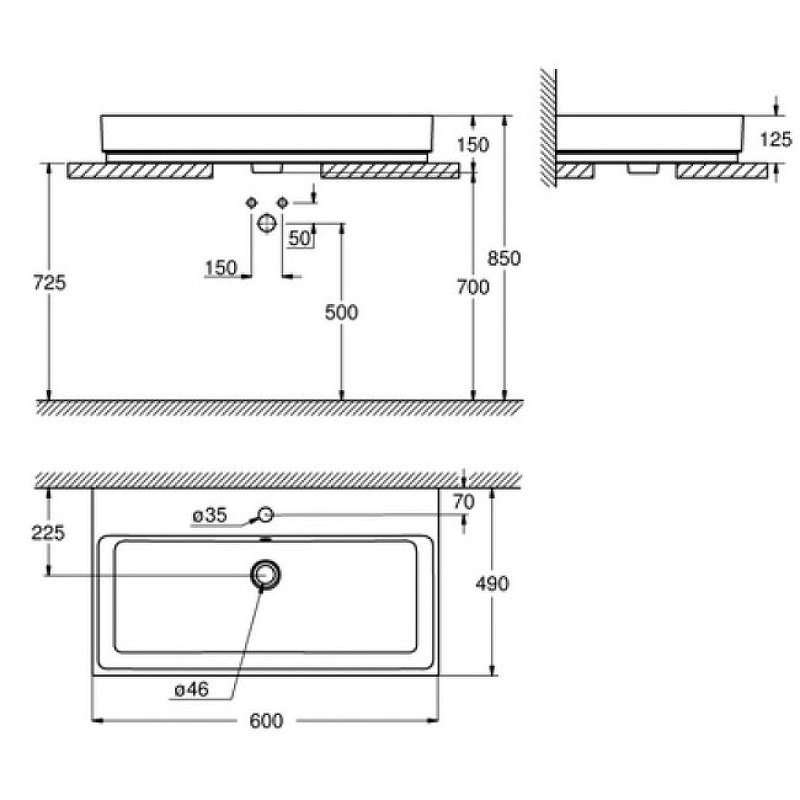 Раковина Grohe Cube Ceramic 60 3947700H Альпин-белый от магазина ЛесКонПром.ру
