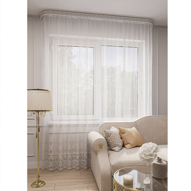 Штора-тюль Винтаж 500х280 см белая от магазина ЛесКонПром.ру