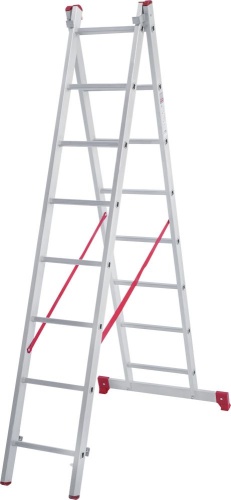 Лестница алюминиевая двухсекционная полупрофессиональная Новая Высота 2x8 арт. 2220208 от магазина ЛесКонПром.ру