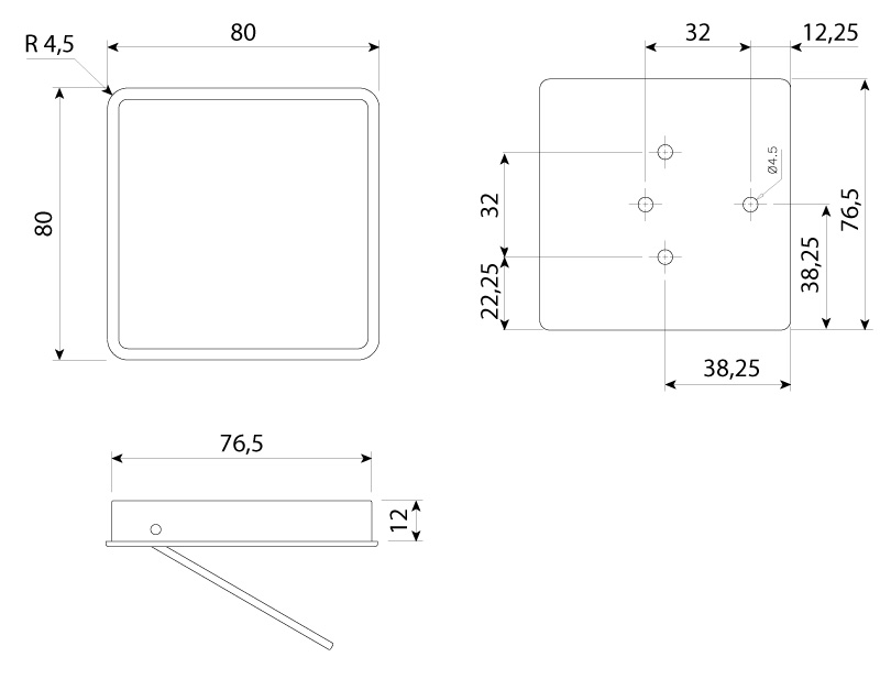 Ручка врезная мебельная Модель MN102 MN1025Z80X80G10 от магазина ЛесКонПром.ру
