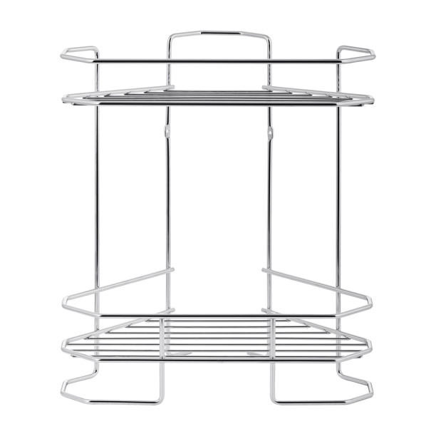 Полка сетчатая ЧМЗ Нюанс 2-ярусная угловая хром от магазина ЛесКонПром.ру