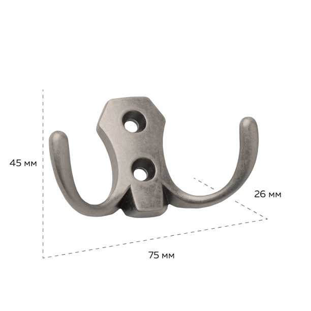 Крючок мебельный KERRON 0020 старинный черненый цинк от магазина ЛесКонПром.ру