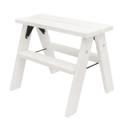 Стремянка двухсторонняя деревянная Hoz-Block Марк 2 ступени Белая (арт. ДДС-2Б) от магазина ЛесКонПром.ру