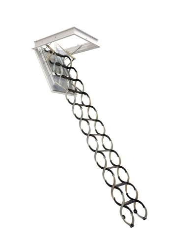 Чердачная лестница ножничного типа NOZYCOWE LUX с люком 70Х100, H 350 см JAP от магазина ЛесКонПром.ру