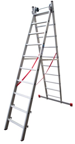 Лестница алюминиевая двухсекционная индустриальная Новая Высота 2x10 арт. 5220210 от магазина ЛесКонПром.ру