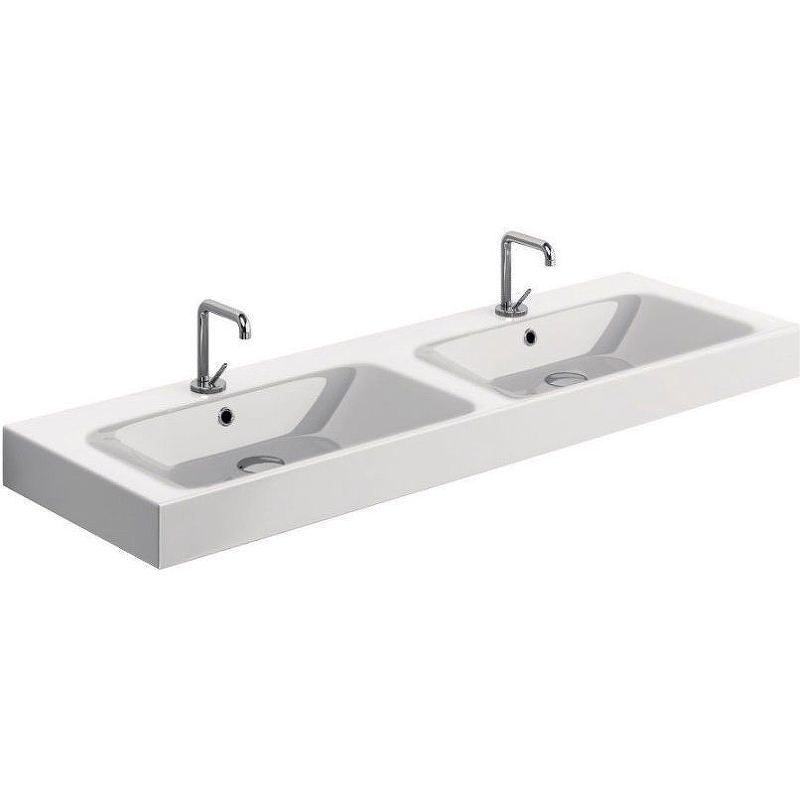 Раковина Kerasan Cento 140 353601*1 двойная Белая от магазина ЛесКонПром.ру