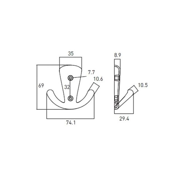 Крючок мебельный Edson N33 никель/сатин от магазина ЛесКонПром.ру