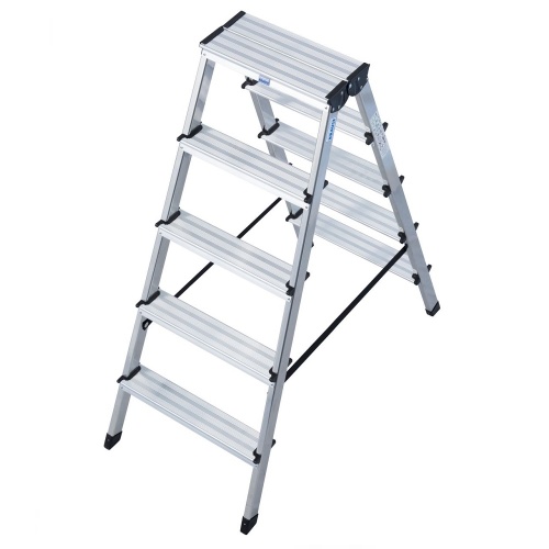 Стремянка алюминиевая двухсторонняя Krause Dopplo 2х5 ступеней (арт. 120342) от магазина ЛесКонПром.ру