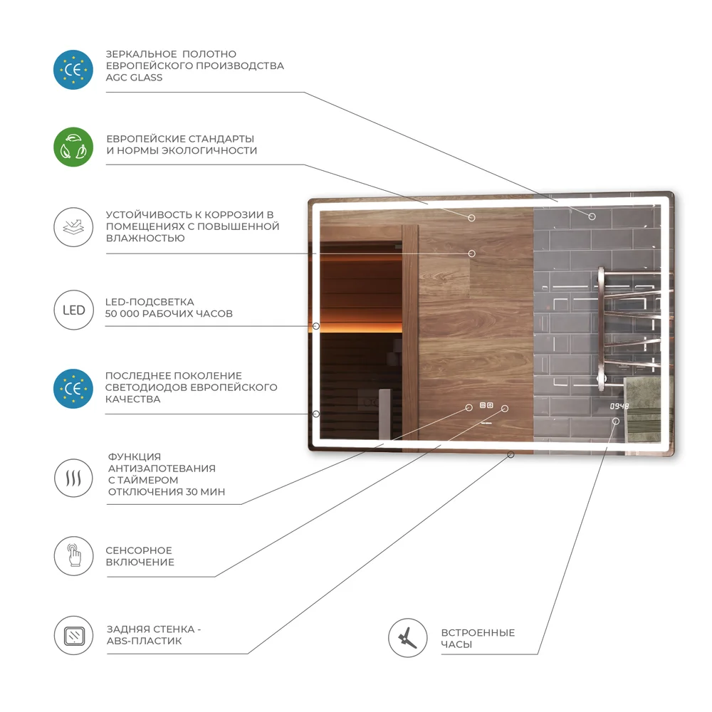 Зеркало Vigo Geometry Luxe 120 от магазина ЛесКонПром.ру