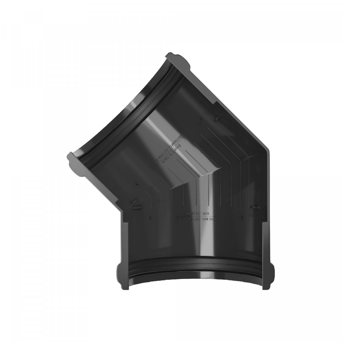 Угол желоба ТЕХНОНИКОЛЬ ПВХ 125/82, 135°, черный от магазина ЛесКонПром.ру