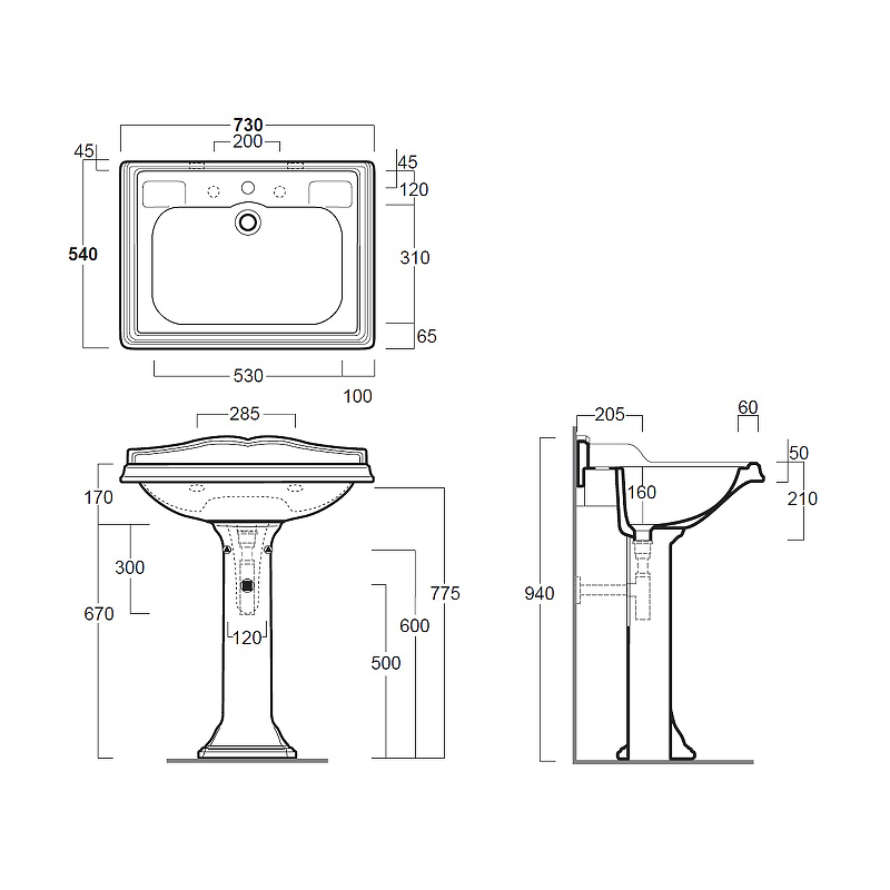Раковина Simas Arcade 73 AR834bi*3 Белая от магазина ЛесКонПром.ру