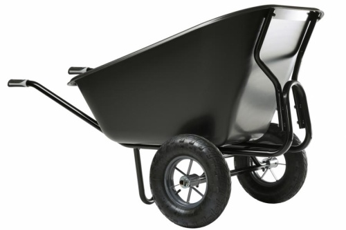 Тачка двухколесная Haemmerlin Cargo Twin Excellium 300 л, полипропиленовый кузов, пневмо колеса-подшипник, 301615001 от магазина ЛесКонПром.ру