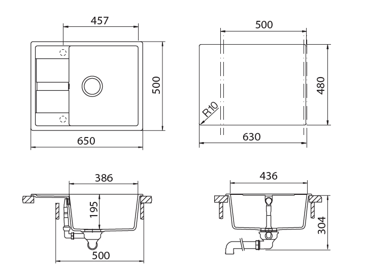 Кухонная мойка OPTIMA 50D CRISTALITE 700799 SCHOCK от магазина ЛесКонПром.ру