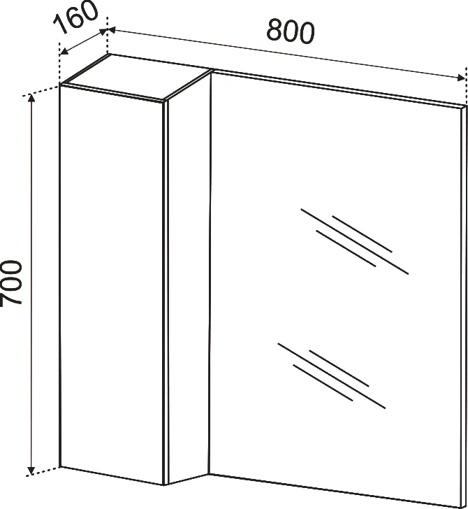 Зеркало Emmy Стоун 80 L, серый бетон от магазина ЛесКонПром.ру