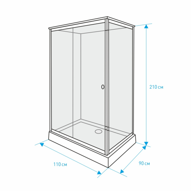 Кабина душевая FLUMEN 90х110х210 см низкий поддон от магазина ЛесКонПром.ру