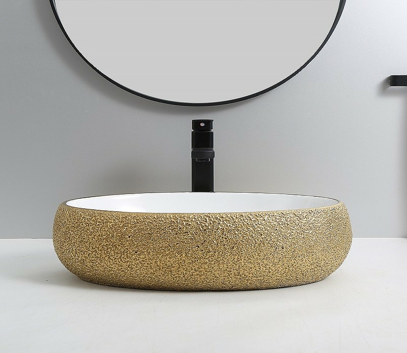 Раковина-чаша CeramaLux 49 433J Бело-золотая от магазина ЛесКонПром.ру