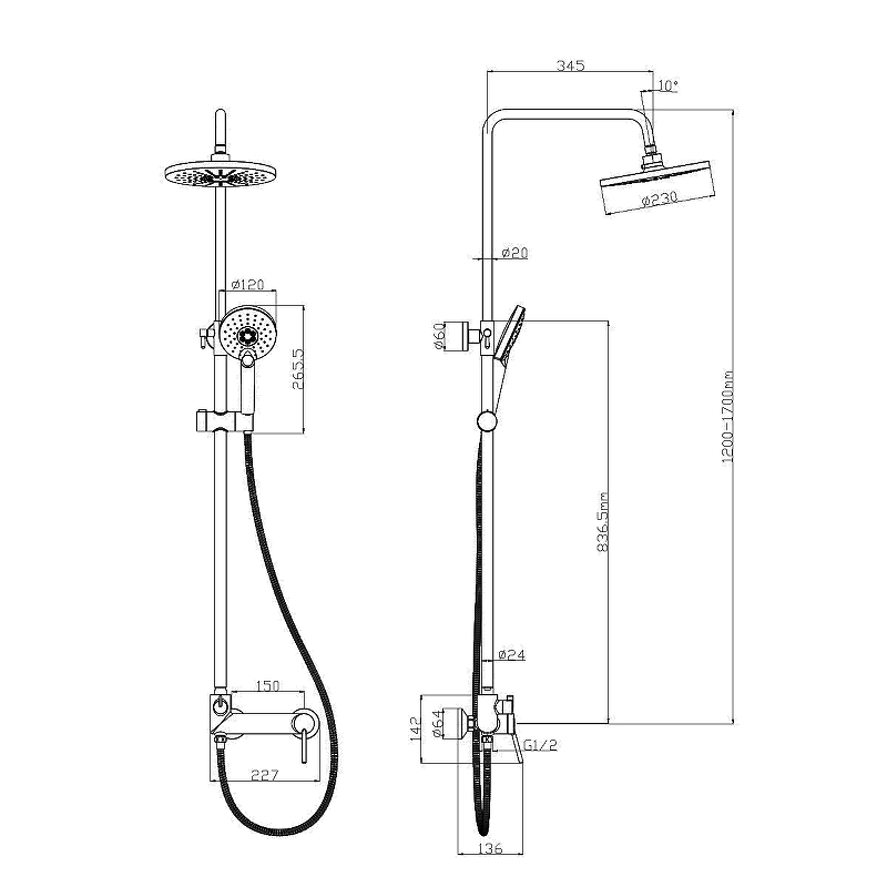Душевая система Lemark Minima LM3860C Хром от магазина ЛесКонПром.ру