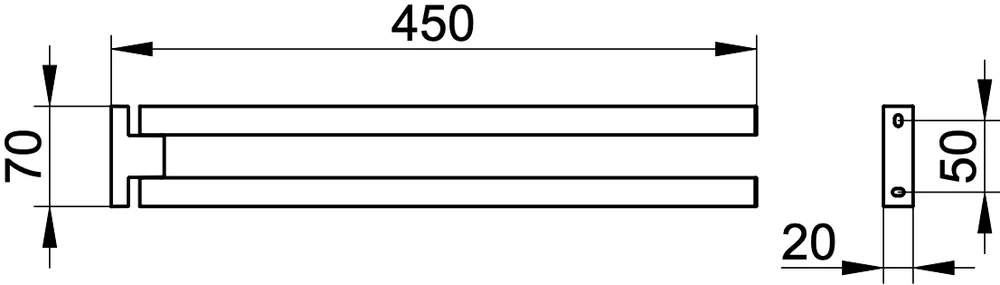 Полотенцедержатель Keuco Edition 90 19118010000 45 см, двойной от магазина ЛесКонПром.ру