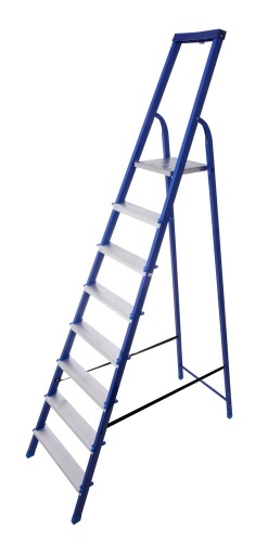 Стремянка стальная окрашенная с алюминиевыми ступенями STAIRS 8 ступеней (арт. CS 08 LX) от магазина ЛесКонПром.ру