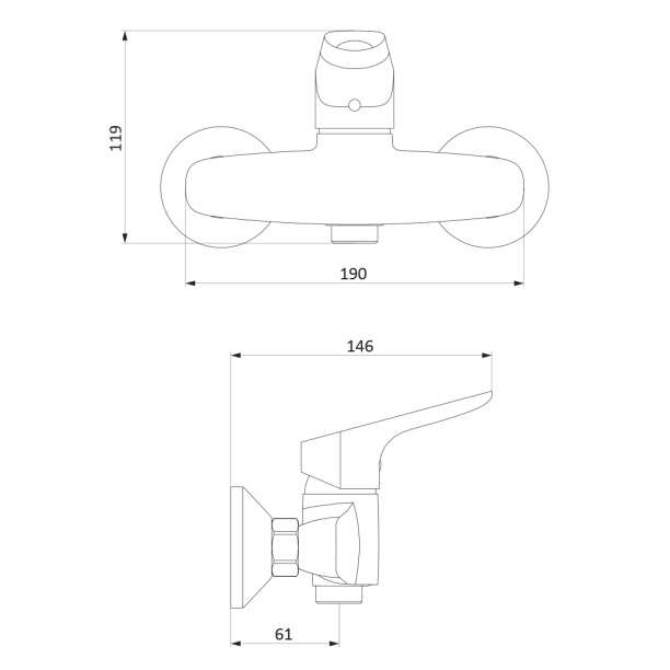 Смеситель для душа Cersanit Flavis хром от магазина ЛесКонПром.ру