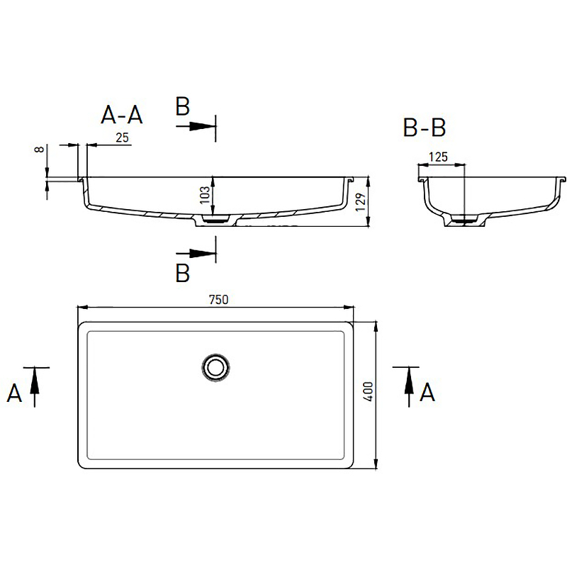 Раковина Salini Marea 75 10 1802210M Белая матовая от магазина ЛесКонПром.ру